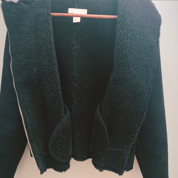 H&M Faux suede, sherpa lined, biker jacket - Picture 6 of 7